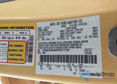 2023 Ford Bronco Sport Heritage Limited из США, поврежденный, VIN 3FMCR9H99PRD17730